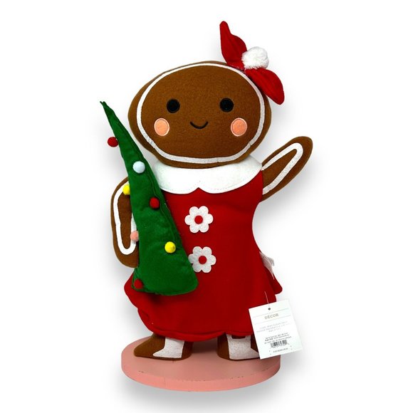 17" Fabric Gingerbread Woman Holding Christmas Tree - Target Wondershop 2023 - Picture 5 of 7